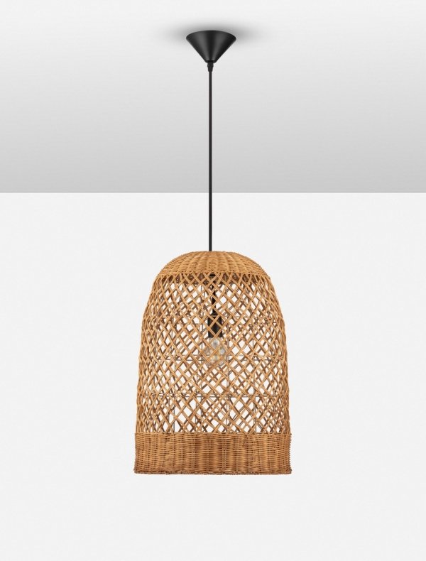 Lampa wisząca rattanowa boho rustykalna industrialna nad stół do salonu sypialni ściemnialna Luces Exclusivas
