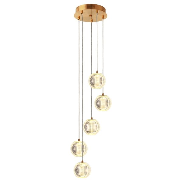Lampa wisząca kule złote Glamour Brillant LED CCT LP-3303/5P GD Light Prestige