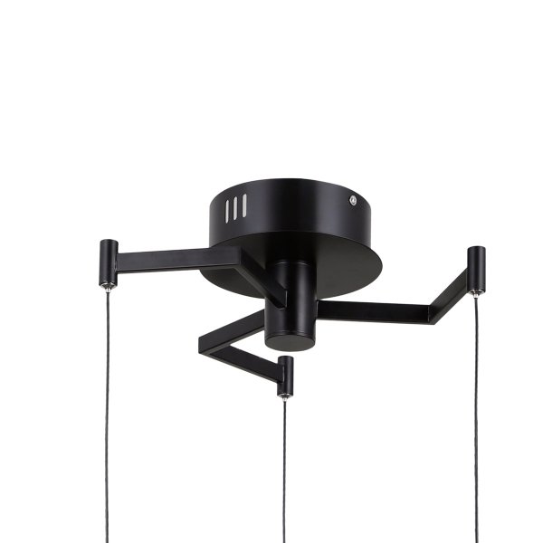 Lampa wisząca Fuente Italux PND-34395-3-BK ozdobna siatkowany klosz czarny mat/ chrom