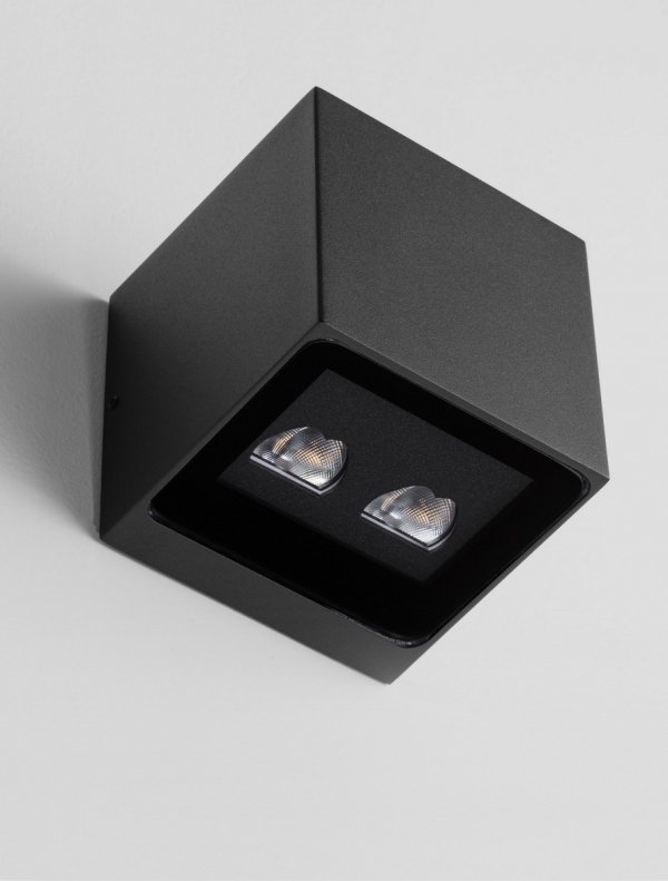 Minimalistyczny kinkiet ścienny zewnętrzny klasyczny LED kwadratowy aluminiowy czarny uniwersalny IP54 CALMARE LE75119 Luces Exclusivas