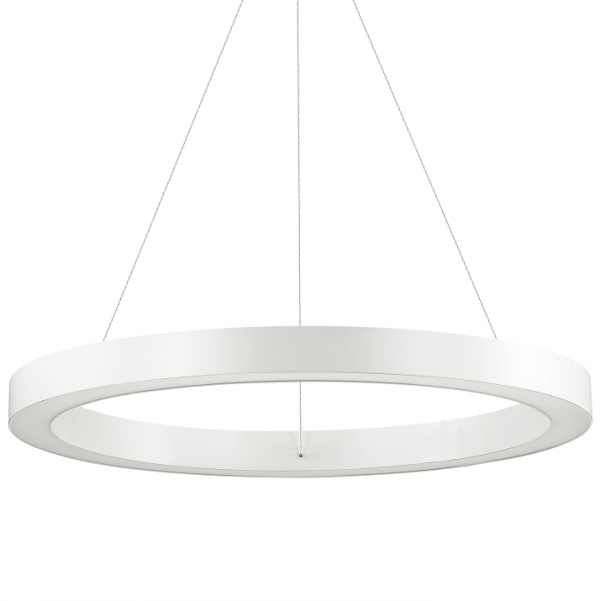 BIAŁA LAMPA WISZĄCA OKRĄG IDEAL LUX ORACLE ROUND D60 BIANCO 211398 NOWOCZESNA BIAŁA RING LED