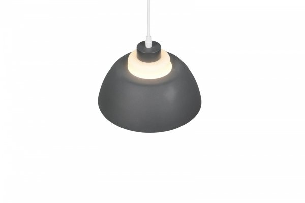 Grafitowa lampa wisząca półokrągły klosz nowoczesna do loftowych wnętrz TILOS R36501942 RL