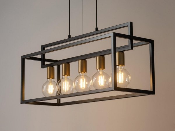 Lampa Wisząca z Odkrytymi Żarówkami Czarna VIGO 32443 SIGMA W Stylu Loft