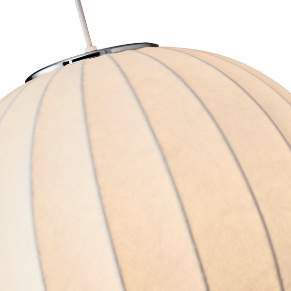 Dekoracyjna nowoczesna biała lampa wisząca designerska skandynawska tkaninowy abażur kula 50cm SILK ST-2330-50 Step Into Design