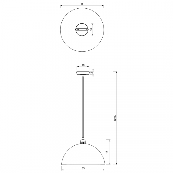 Lampa Wisząca Metalowa Kopuła BETA MLP7897 MILAGRO