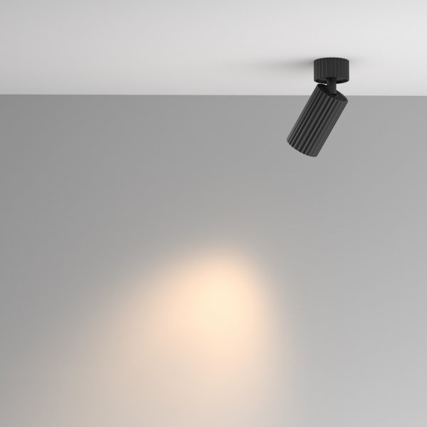 Lampa sufitowa plafon tuba regulowana nowoczesna aluminium czarna Calipso MAYTONI C108CL-01-GU10-B