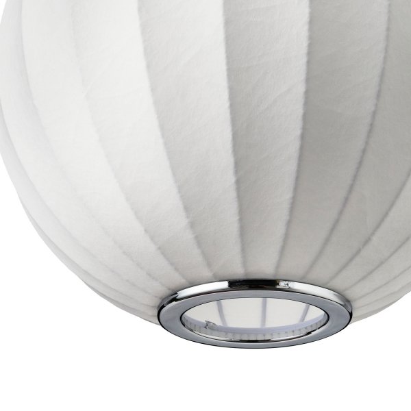 Dekoracyjna nowoczesna biała lampa wisząca designerska skandynawska tkaninowy abażur kula 50cm SILK ST-2330-50 Step Into Design
