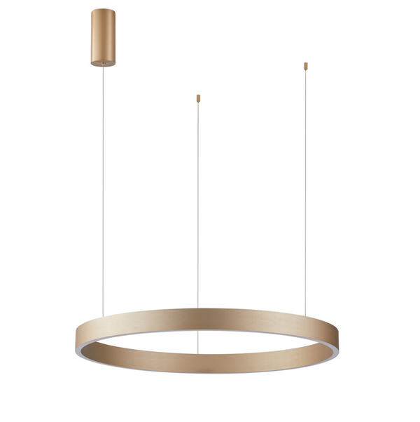 Złota Nowoczesna Okrągła Lampa Wisząca Dwustronna LED BRASCO UP DOWN PND-56215D-100RPP-GD-3KS4K-TRDIMM ITALUX