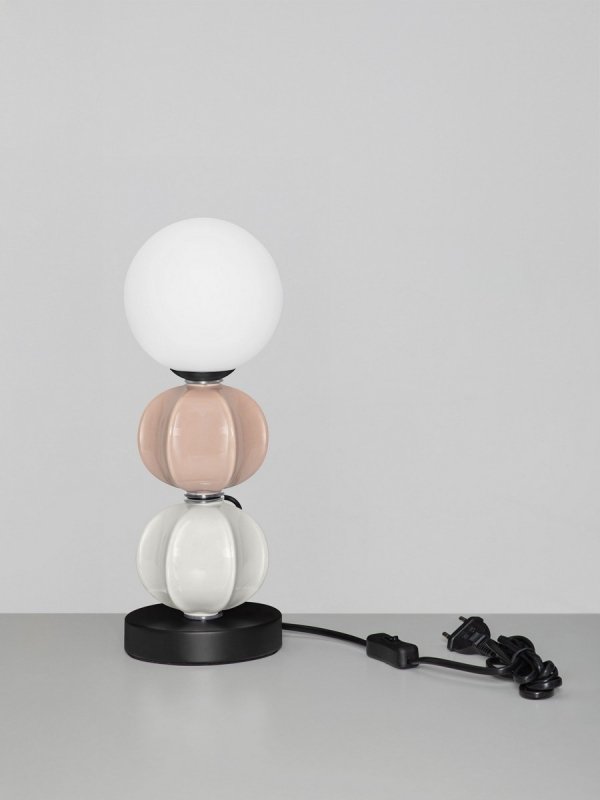 Lampka stołowa nocna ceramiczne kule dekoracyjne designerska na komodę Luces Exclusivas