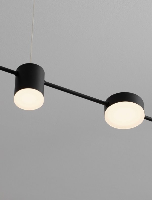 Nowoczesna lampa wisząca listwa 4 tuby LED minimalistyczna aluminiowa czarna możliwość ściemniania ORELVIO LE45434 Luces Exclusivas