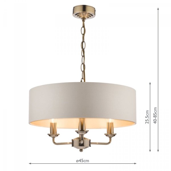 Żyrandol Mosiężny Z Abażurem LAURA ASHLEY SORRENTO LA3621363-Q DAR LIGHTING