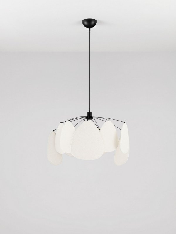 Nowoczesna Lampa Wisząca Lniana Biała 50 cm Luces Exclusivas 