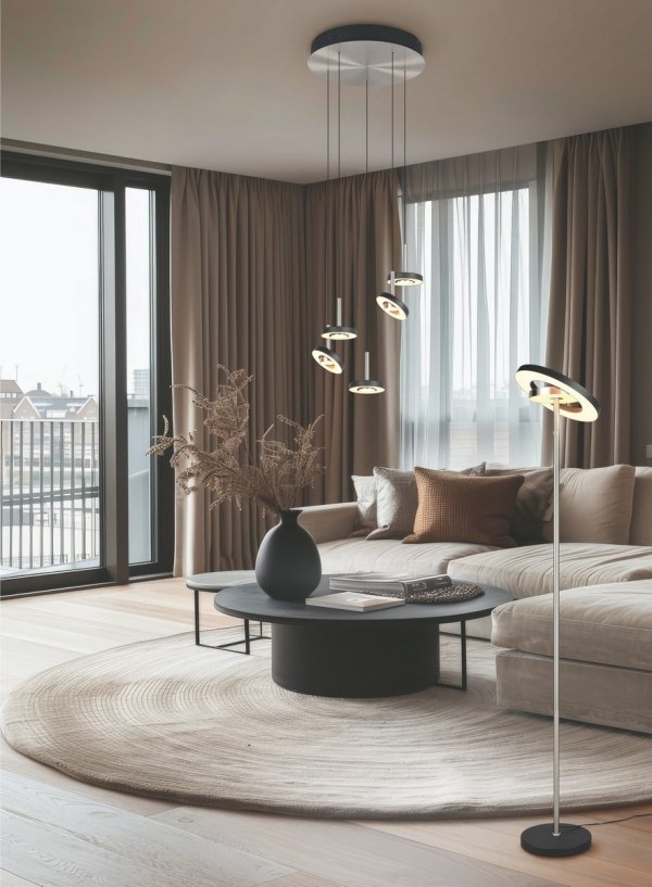 Lampa wisząca LED okrągła wielopunktowa designerska nowoczesna ściemnialna GUANO 334430507 Trio