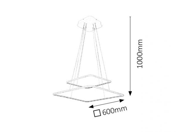 NOWOCZESNA LAMPA WISZĄCA DONATELLA 2546 65W LED RABALUX KWADRATOWA