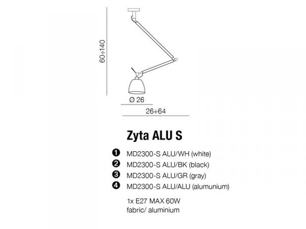 NOWOCZESNA LAMPA SUFITOWA WISZĄCA  AZZARDO ZYTA S PENDANT AZ2298+AZ2593 18cm