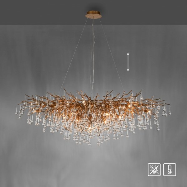 Lampa Wisząca ICICLE 2031-11 Zuma Line Złota | Nowoczesny Żyrandol 15xG9