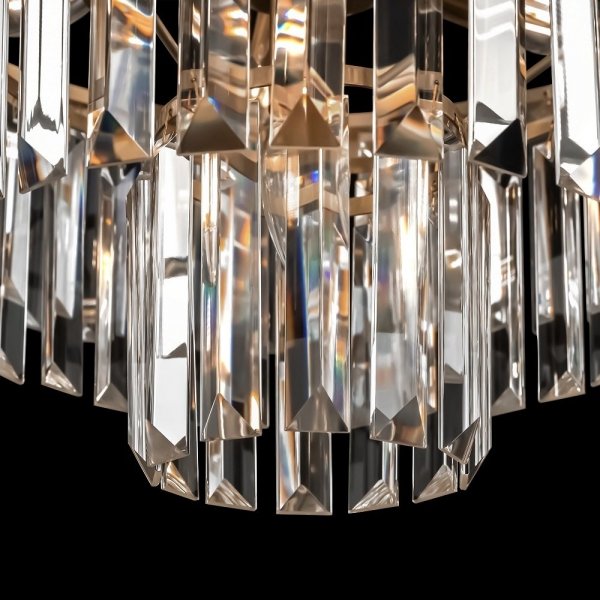 Żyrandol Kryształowy w Kolorze Mosiądzu MAYTONI REVERO MOD085PL-07BS Kryształowa Lampa Wisząca w Neoklasycznym Stylu