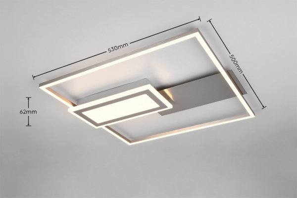 Srebrny Kwadratowy plafon sufitowy LED 32W Spiro RL R67862907