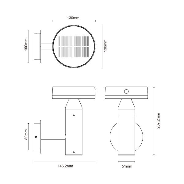 Kinkiet solarny LED 4,5W CARLI WT33611 Zuma Line | Czujnik ruchu i zmierzchu