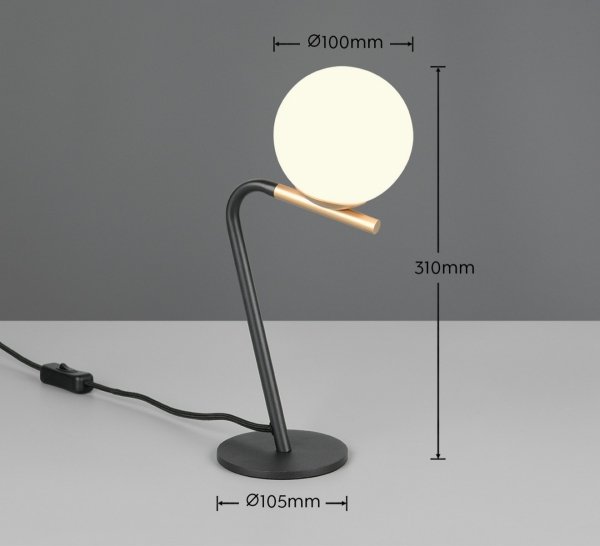 Minimalistyczna lampa stołowa nocna szklany klosz kula FLAMING 568900180 TRIO SELECT