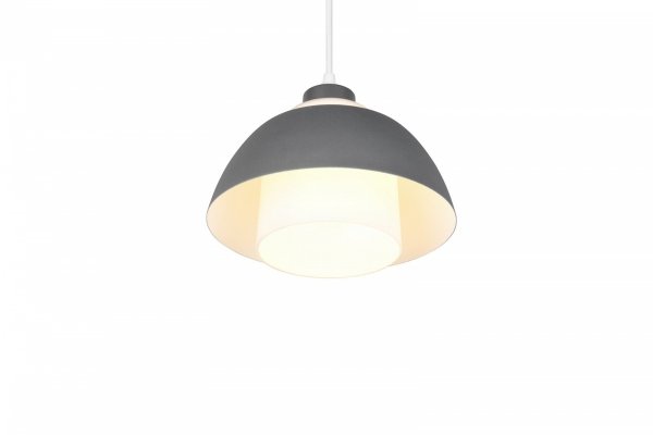 Grafitowa lampa wisząca półokrągły klosz nowoczesna do loftowych wnętrz TILOS R36501942 RL