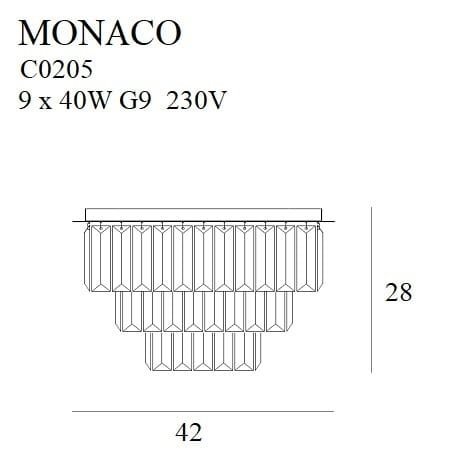 Złoty Plafon Kryształowy MAXLIGHT MONACO C0205 Złota Lampa Glamour