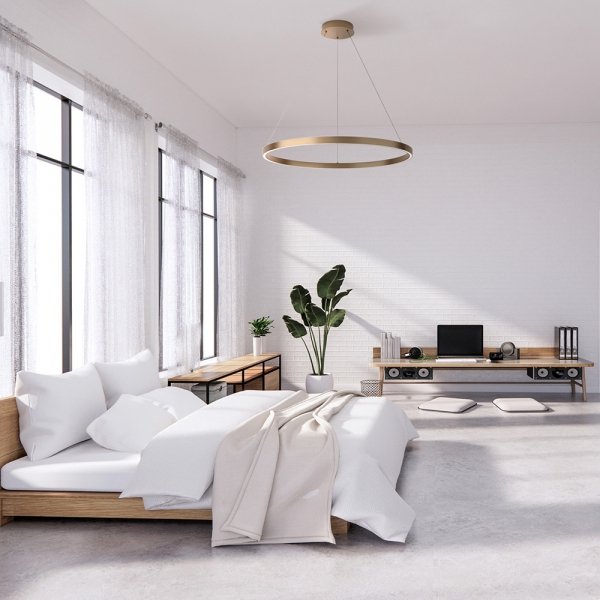 Lampa Wisząca RING Kolor Mosiądz RIM MOD058PL-L32BS3K MAYTONI Nowoczesna Okręgi LED