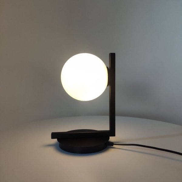 Lampa Stojąca Na Biurko Czarna Białe Kule ANDY 33289 SIGMA