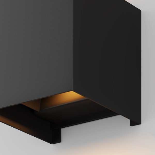 Nowoczesny kinkiet elewacyjny zewnętrzny LED minimalistyczny metalowy czarny podświetlający ścianę Fulton MAYTONI O572WL-L6B
