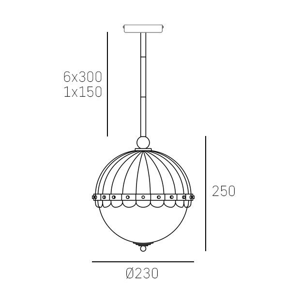 Lampa Wisząca Wyspowa Mosiężna GLAMOUR PRALINES COSMO LIGHT P01220BR