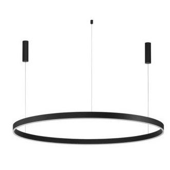 Czarna Lampa Wisząca RING 100 LED Nowoczesna Lampa Do Salonu Czarny Okrąg JACA LE42770 LUCES EXCLUSIVAS