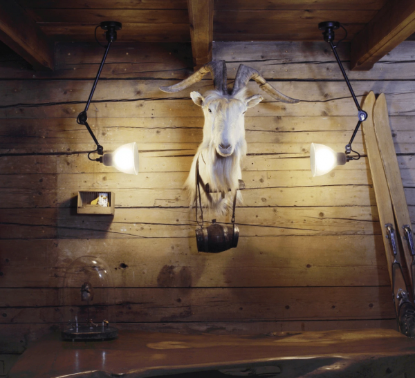 Lampa ścienna/sufitowa szklana na wysięgniku biało-czarna klasyczna regulowane ramię 304 L40 BL-GL DCW Editions