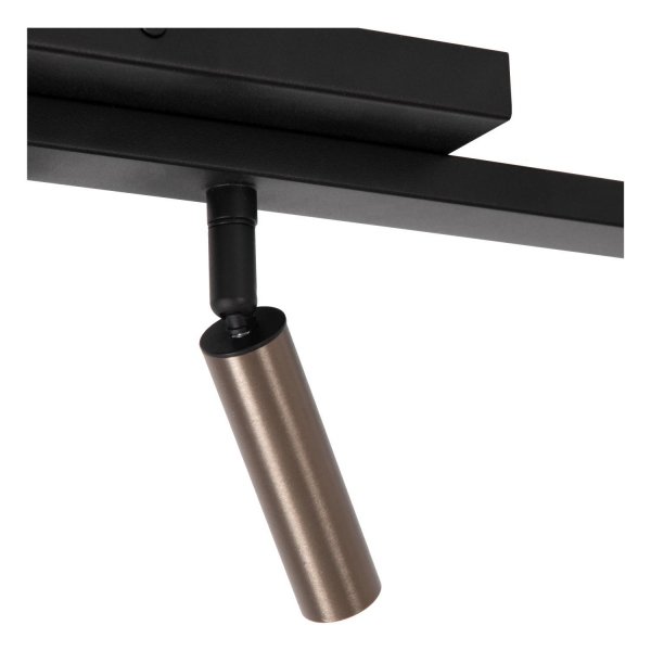 Nowoczesna lampa sufitowa listwa czarno-brązowa regulowane tuby uniwersalna minimalistyczna aluminiowa KEONI 09943/08/97 Lucide