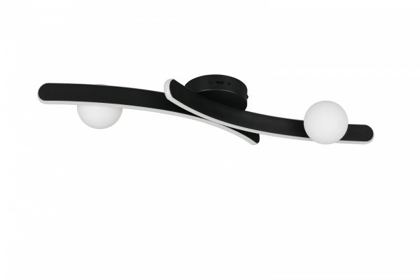Lampa sufitowa plafon LED czarny falista listwa z kulami zmiana barwy światła uniwersalny NAPOLI 637910232 Trio
