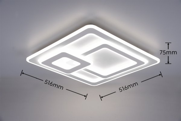 Biały plafon kwadratowy led 76W 2700 - 6000 K MITA Trio 629219331