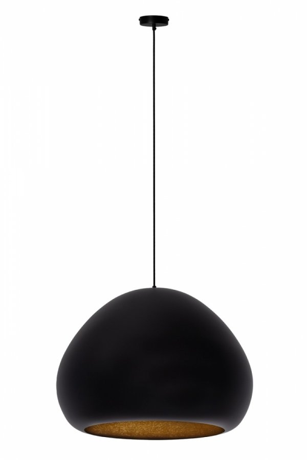 Czarna lampa wisząca Lava Sigma 41077 nad stół jadalniana klosz kopuła czarny kompozyt mineralny