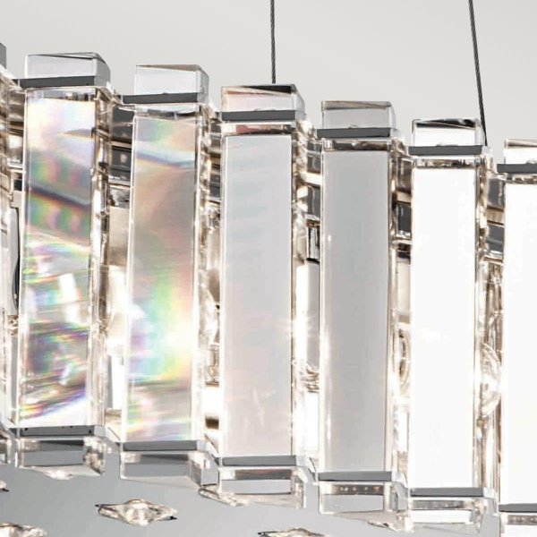 Lampa wisząca Crystal Skye 8 źródeł światła glamour podłużna szklana nowoczesna KL-CRYSTAL-SKYE-ISLE KICHLER