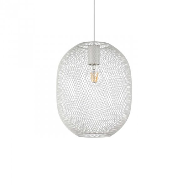 Metalowa Designerska Lampa Wisząca Biała NET SP1 D24 317274 IDEAL LUX