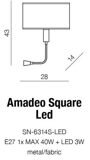 KINKET AZZARDO AMADEO LED SQUARE WHITE AZ2418+AZ2420