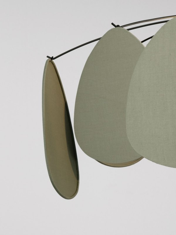 Nowoczesna Lampa Wisząca Lniana Zielona 50 cm Luces Exclusivas 
