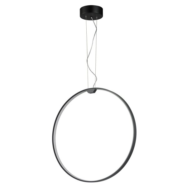 Czarna lampa wisząca 60cm okrąg LED nowoczesna uniwersalna minimalistyczna aluminiowa ACIRCULO ST-10453P-D600A black Step Into Design