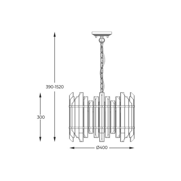 Lampa Wisząca Szklano Metalowa ALEXANDRIA P0556-06D-V7V7  ZUMALINE