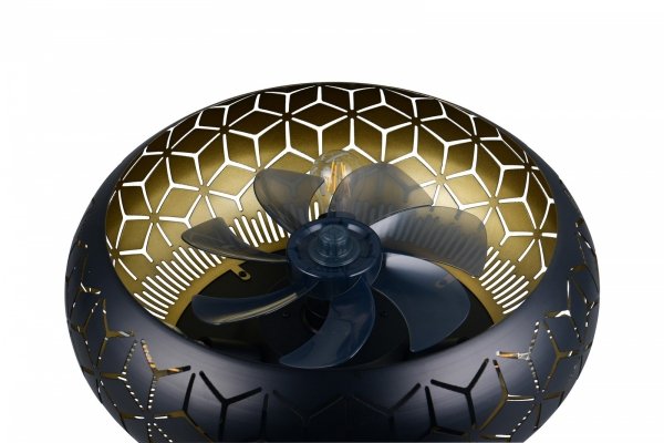 Nowoczesny plafon lampa sufitowa z wiatrakiem okrągła czarna klasyczna minimalistyczna w stylu orientalnym metalowa BIDAR R61574080 Rl