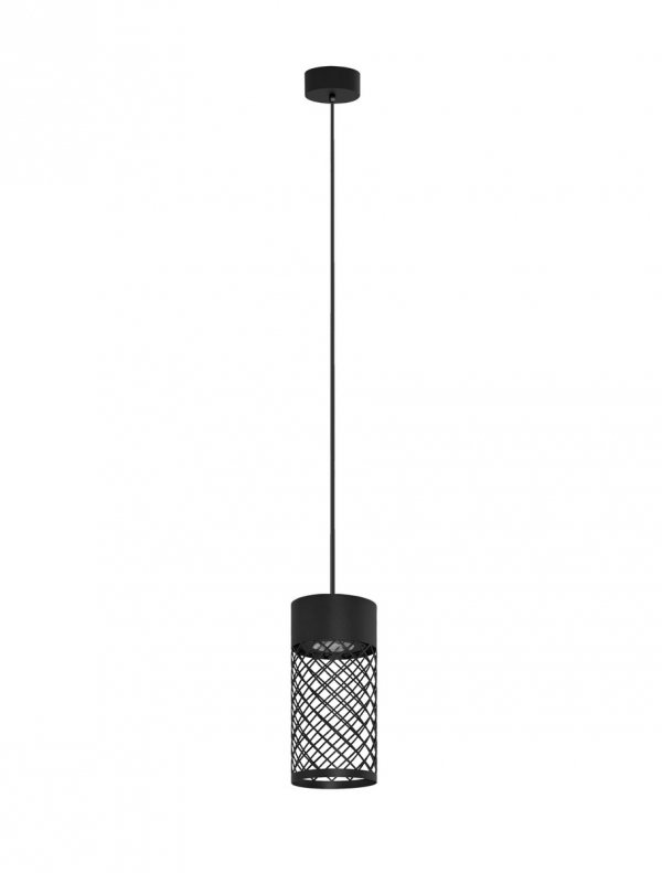 Minimalistyczna lampa wisząca wewnętrzna/zewnętrzna LED aluminiowa czarna designerska IP65 DONZUELA LE75145 Luces Exclusivas
