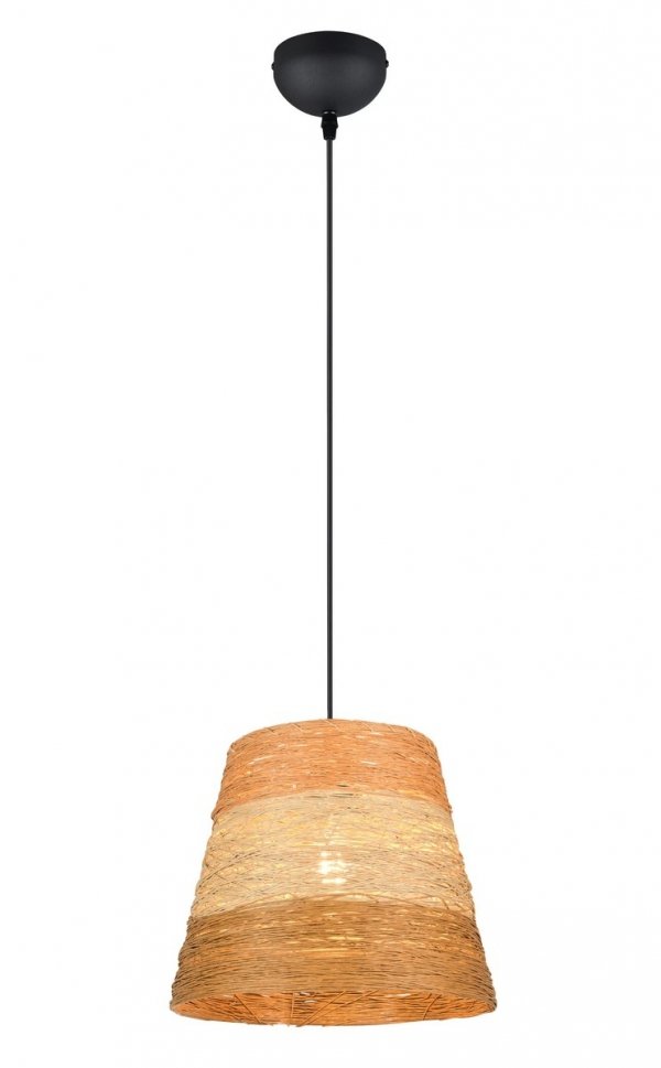 Lampa wisząca pleciona z przędzy brązowa owalna boho rystykalna industrialna minimalistyczna nad stół do salonu sypialni JOELINE R31731926 Rl