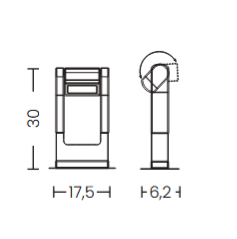 Lampa stojąca zewnętrzna IP65 niski słupek LED ciemno szara Azzardo FRAME 30 AZ6684 12W 3000K