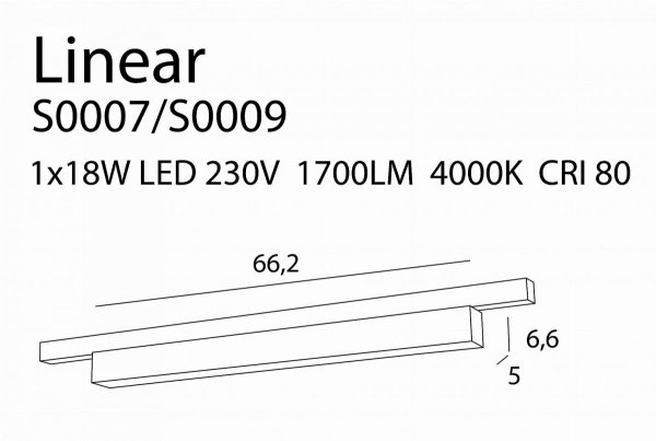 MAXLIGHT LINEAR S0009 OPRAWA DO SZYNOPRZEWODU 3-FAZOWEGO BIAŁA LISTWA LED OŚWIETLENIE SZYNOWE