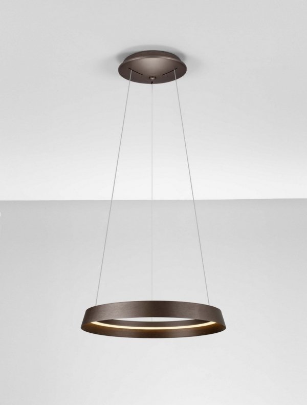 Nowoczesna lampa wisząca LED okrąg w kolorze brązowym BATALLAS LE44788 Luces Exclusivas
