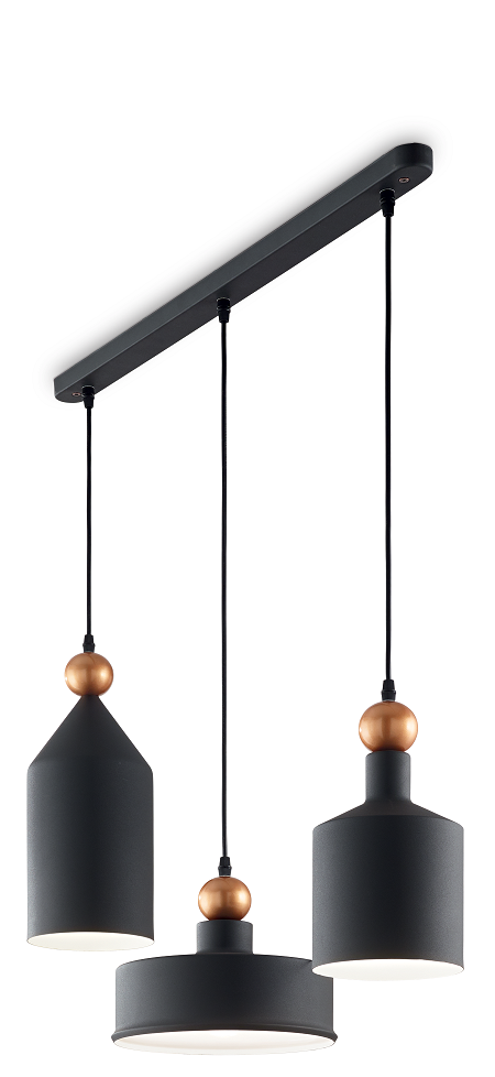 CZARNA LAMPA WISZĄCA NAD STÓŁ LOFT TRIADE SP3 IDEAL LUX LOFT 