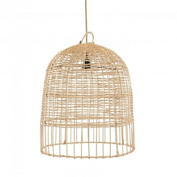 Rattanowa Lampa Wisząca w Stylu Boho AMALFI BAYU035N-M-50x55 BAZAR BIZAR Naturalna
